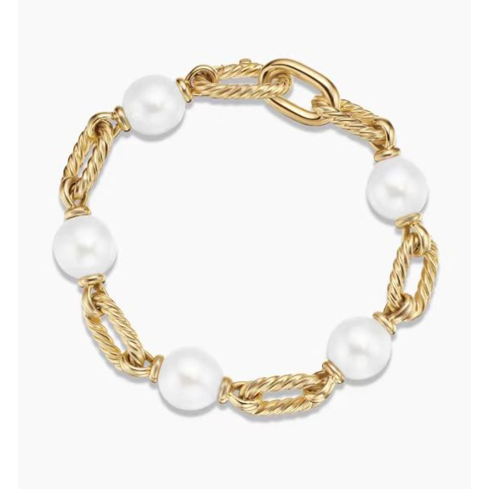 David Yurman Gold Madison Pearl Bracelet
